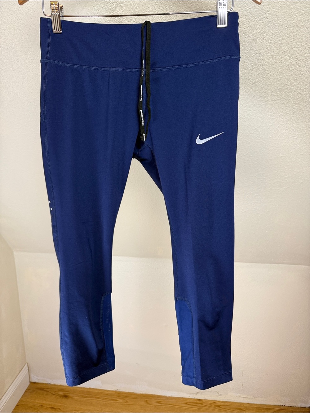 NIKE Running Leggings Navy Blue, Size Medium